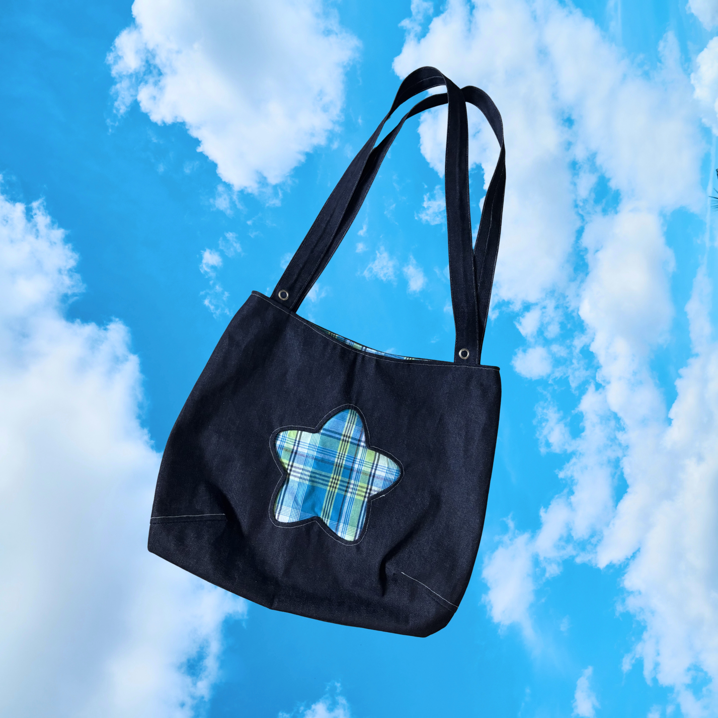 Marakuja bag Denim + Madras Bleu