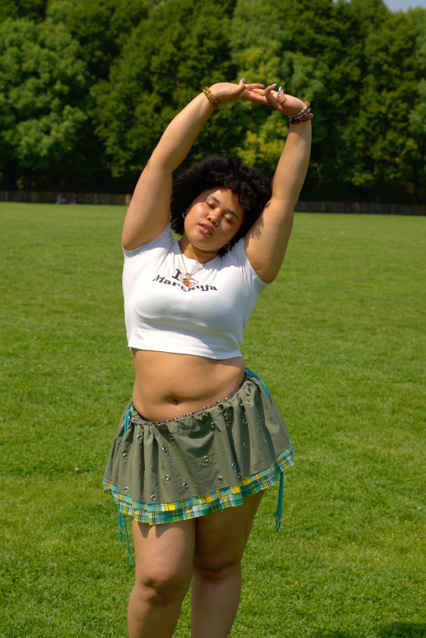 OneSizeFitAll Mini Skirt Kaki + Madras